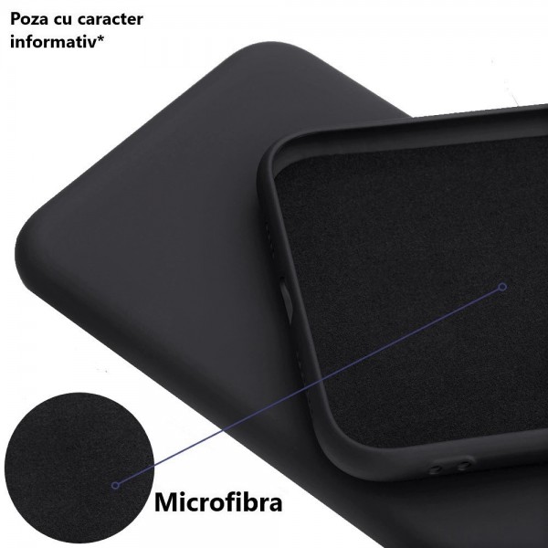 Husa de Protectie Liquid Silicon TPU cu Interior din Microfibra Black. Xiaomi Redmi Note 10 5G