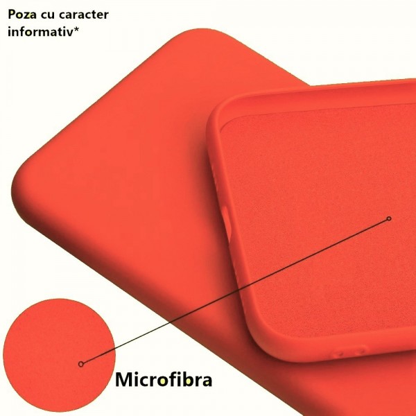 Husa de Protectie Liquid Silicon TPU cu Interior din Microfibra Orange. iPhone 13